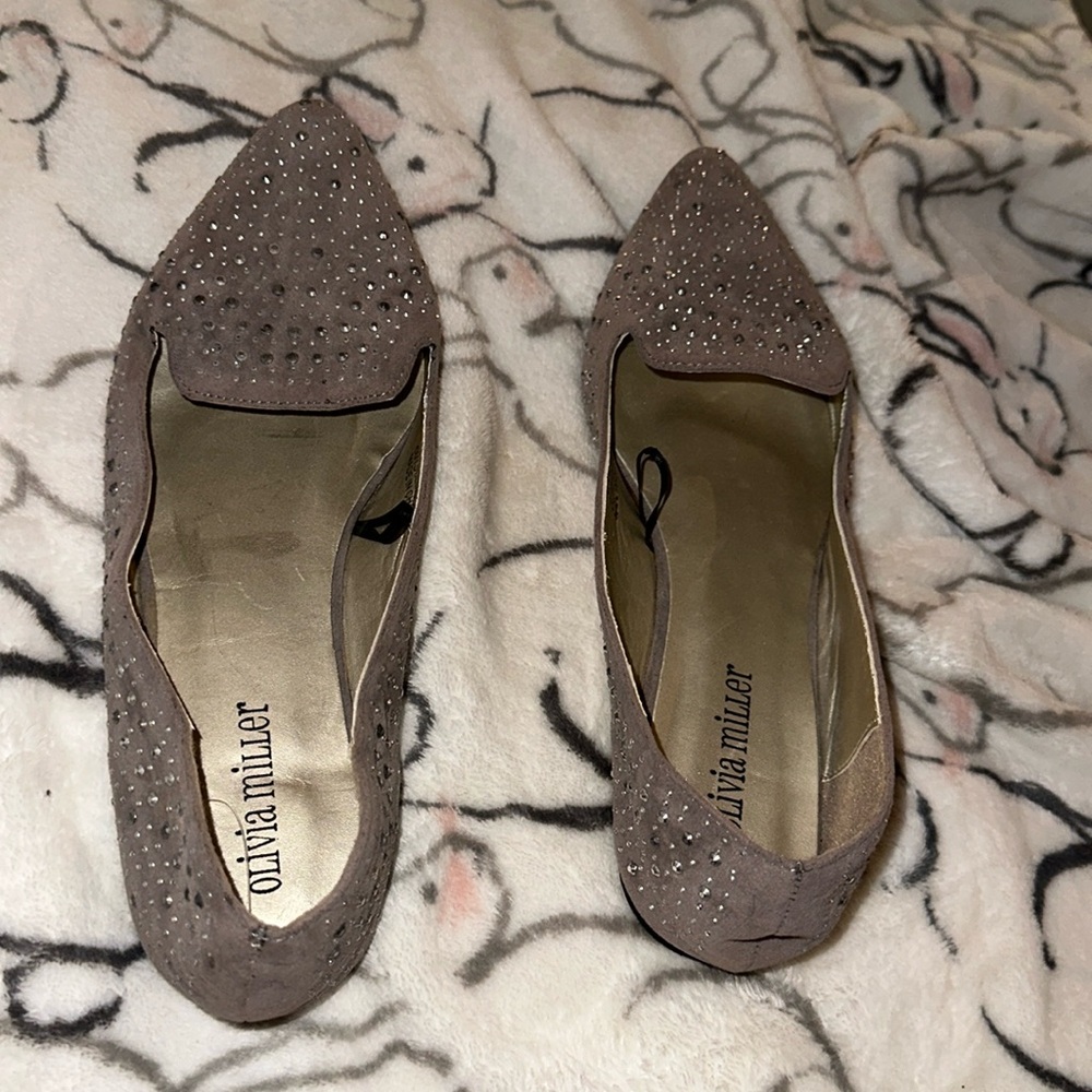 Olivia miller sparkly flats, sz 10